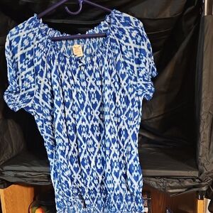 Faded Glory Blue and White Women's Blouse